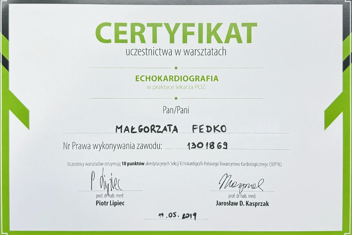 Echokardiografia II – Warsztaty Szkoleniowe dla Lekarzy POZ
