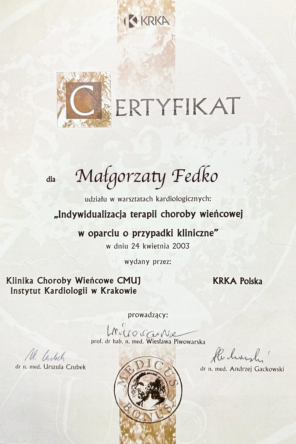 Indywidualizacja terapii choroby wieńcowej – Warsztaty Kardiologiczne