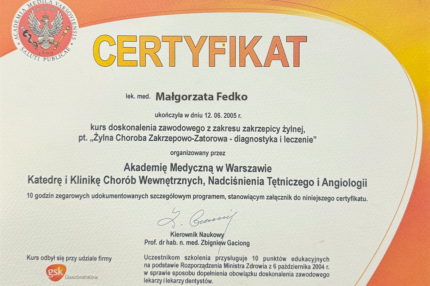Żylna Choroba Zakrzepowo-Zatorowa – Kurs Doskonalenia Zawodowego