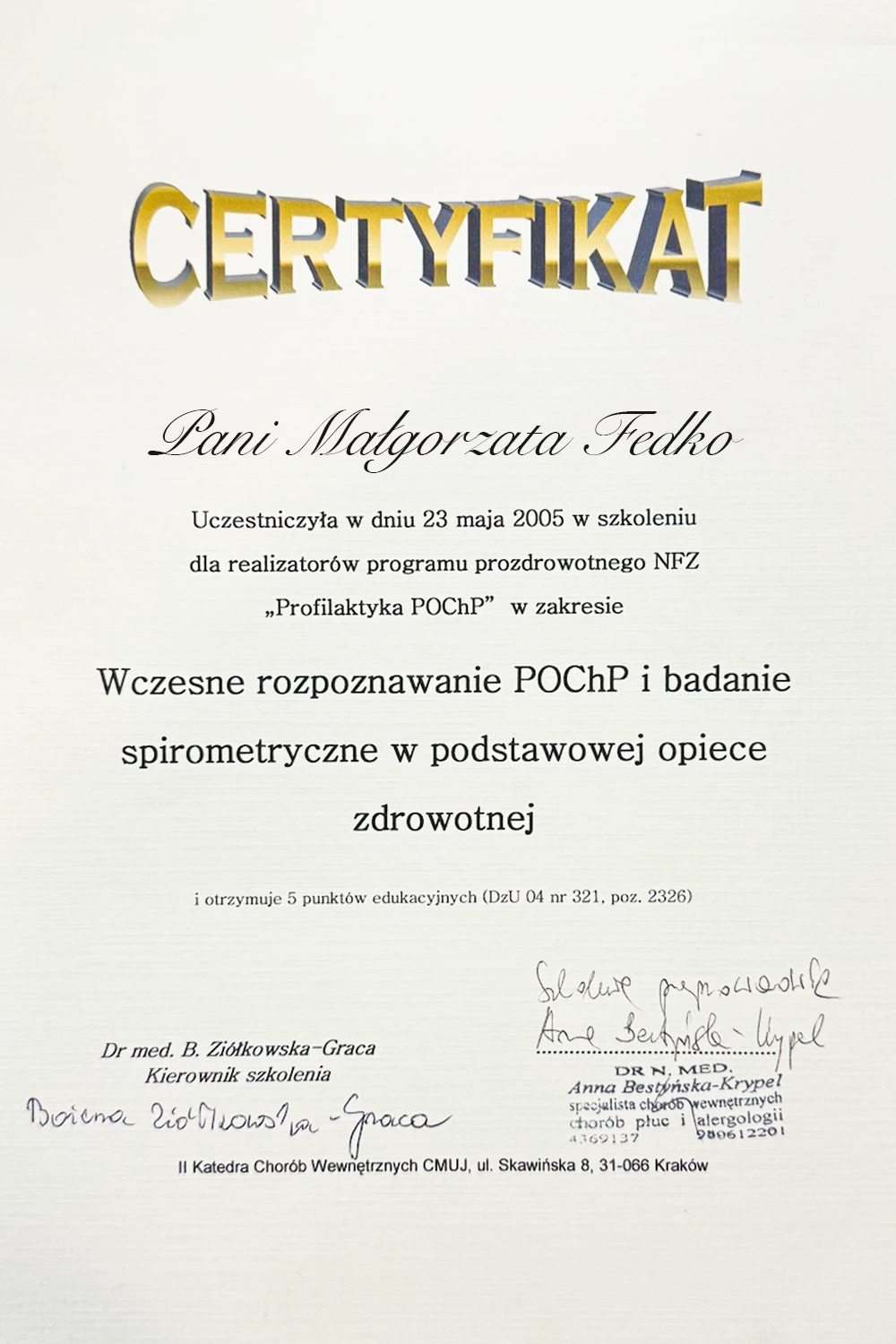 Profilaktyka POChP – Szkolenie z Wczesnego Rozpoznawania i Diagnostyki Spirometrycznej