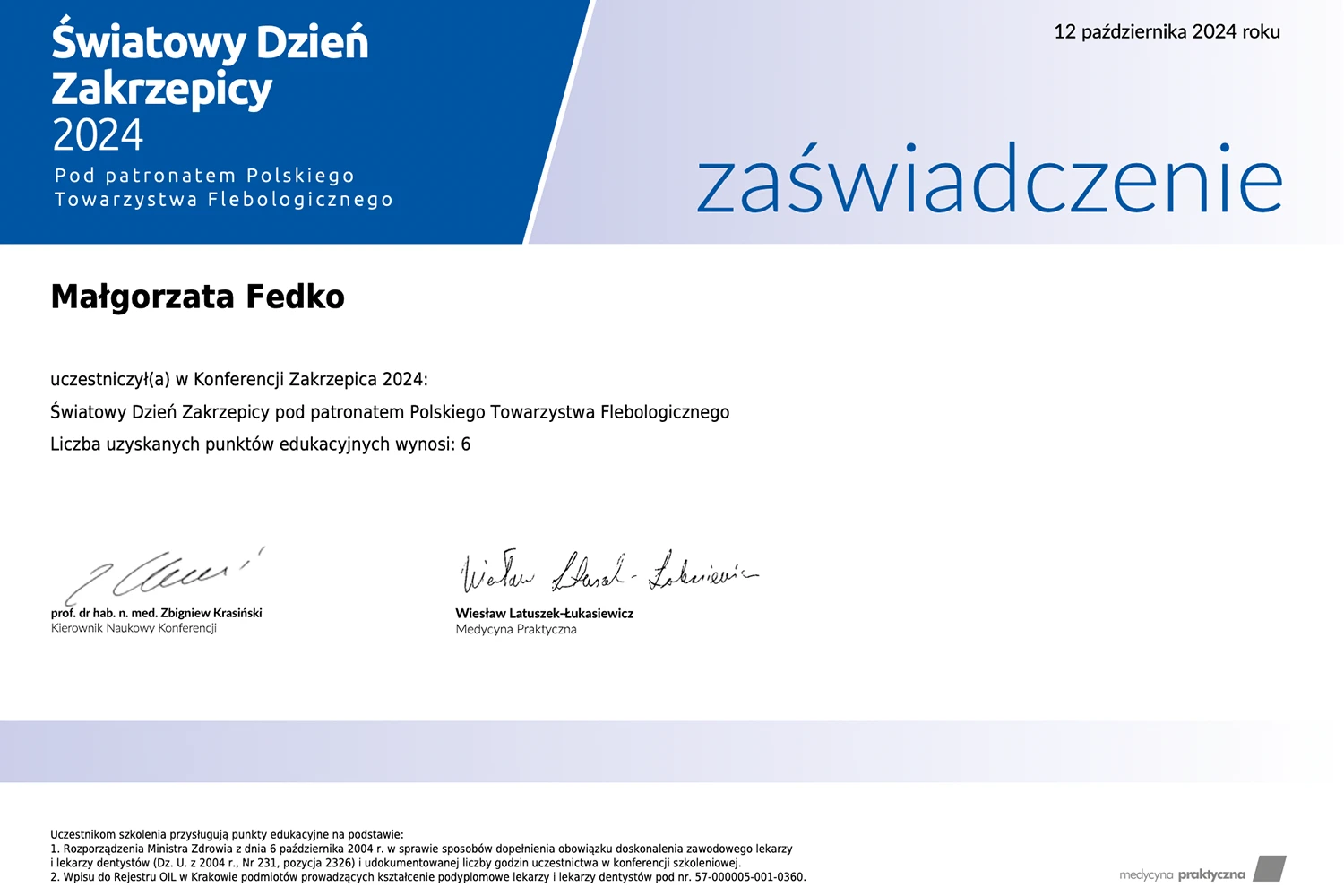 Światowy Dzień Zakrzepicy – Konferencja pod patronatem Polskiego Towarzystwa Flebologicznego